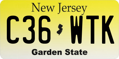 NJ license plate C36WTK