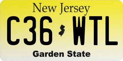 NJ license plate C36WTL