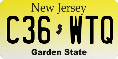 NJ license plate C36WTQ