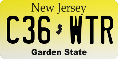 NJ license plate C36WTR