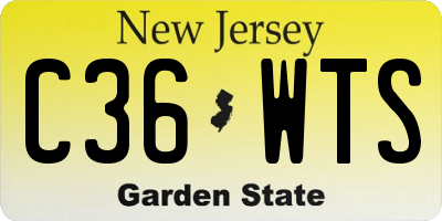 NJ license plate C36WTS