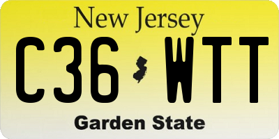 NJ license plate C36WTT