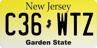 NJ license plate C36WTZ