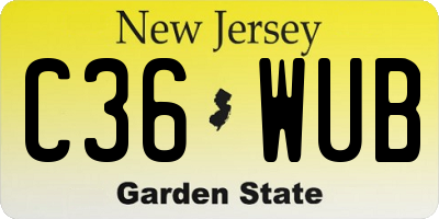 NJ license plate C36WUB