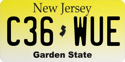 NJ license plate C36WUE