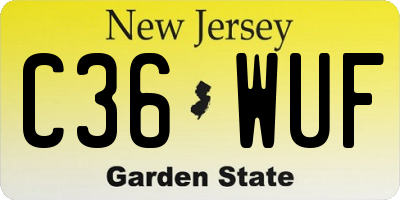 NJ license plate C36WUF