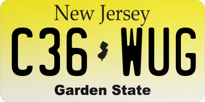 NJ license plate C36WUG