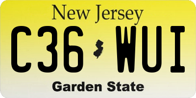 NJ license plate C36WUI