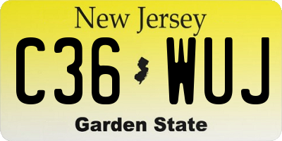 NJ license plate C36WUJ