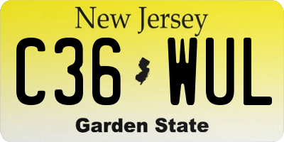 NJ license plate C36WUL