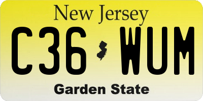 NJ license plate C36WUM