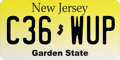 NJ license plate C36WUP