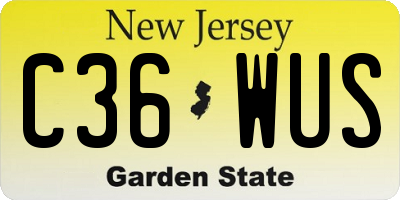NJ license plate C36WUS