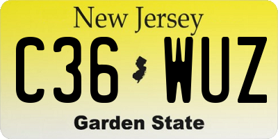 NJ license plate C36WUZ