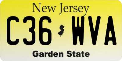 NJ license plate C36WVA