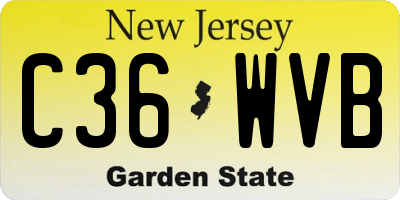 NJ license plate C36WVB