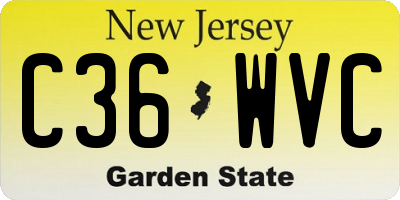 NJ license plate C36WVC