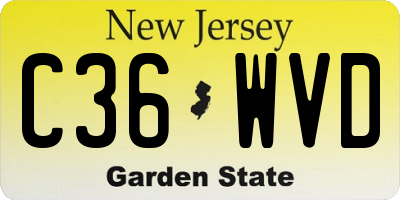 NJ license plate C36WVD
