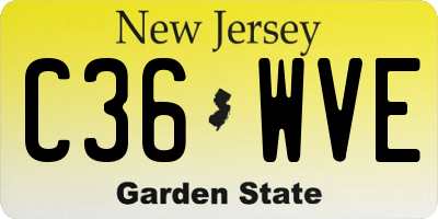 NJ license plate C36WVE