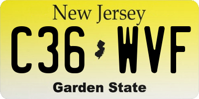 NJ license plate C36WVF
