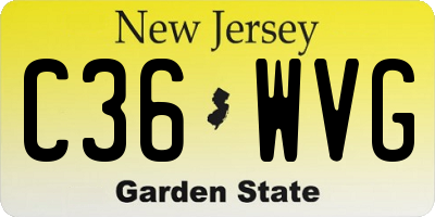 NJ license plate C36WVG