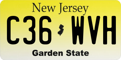 NJ license plate C36WVH