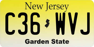 NJ license plate C36WVJ