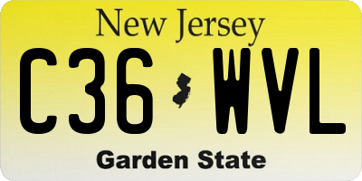 NJ license plate C36WVL