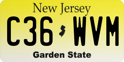 NJ license plate C36WVM