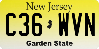 NJ license plate C36WVN