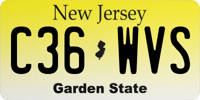 NJ license plate C36WVS