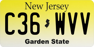 NJ license plate C36WVV