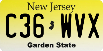 NJ license plate C36WVX
