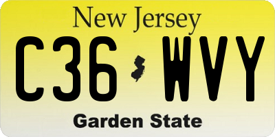 NJ license plate C36WVY