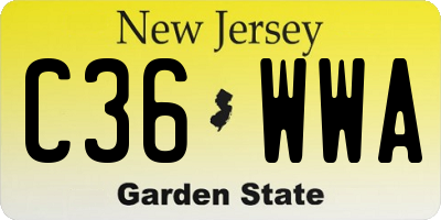 NJ license plate C36WWA
