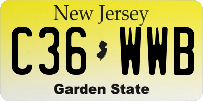 NJ license plate C36WWB