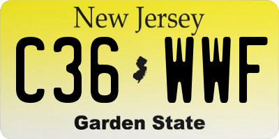 NJ license plate C36WWF