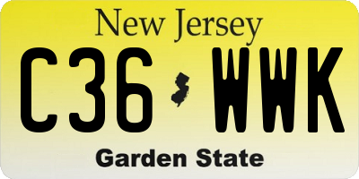 NJ license plate C36WWK