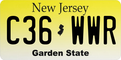 NJ license plate C36WWR