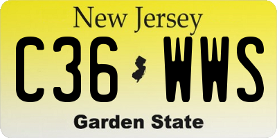 NJ license plate C36WWS