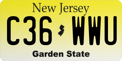 NJ license plate C36WWU