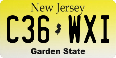 NJ license plate C36WXI