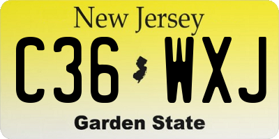 NJ license plate C36WXJ