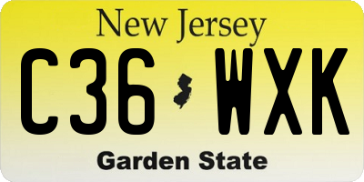 NJ license plate C36WXK
