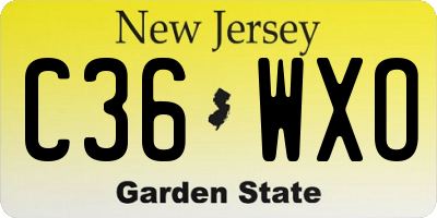 NJ license plate C36WXO