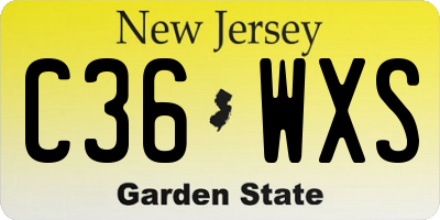 NJ license plate C36WXS