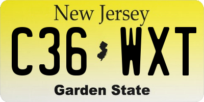 NJ license plate C36WXT