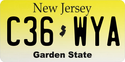NJ license plate C36WYA
