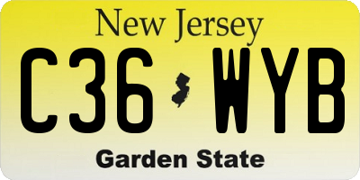 NJ license plate C36WYB