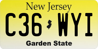 NJ license plate C36WYI